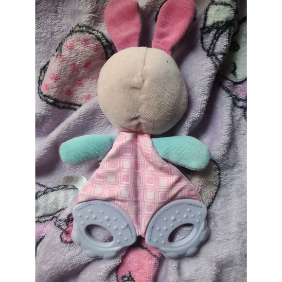 Nuby Babies R Us Carters Pastel Bunny Rabbit Baby Girls Teething Crinkle Toy - Picture 4 of 6